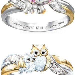 2 Pcs Fashion Rings Size 8